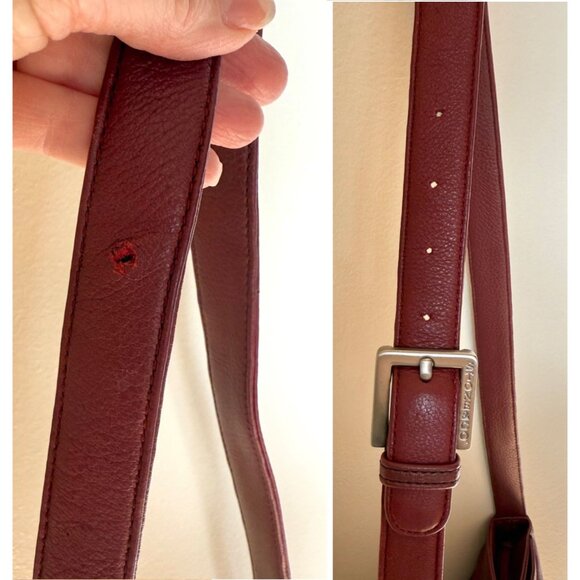 Stone and Co Leather Crossbody Bag Burgundy Adjustable Strap Y2K Era - Picture 8 of 16